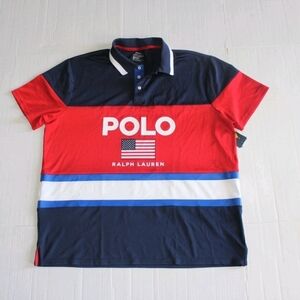 Polo Ralph Lauren Custom Fit Performance Flag Polo in Size XL in Navy